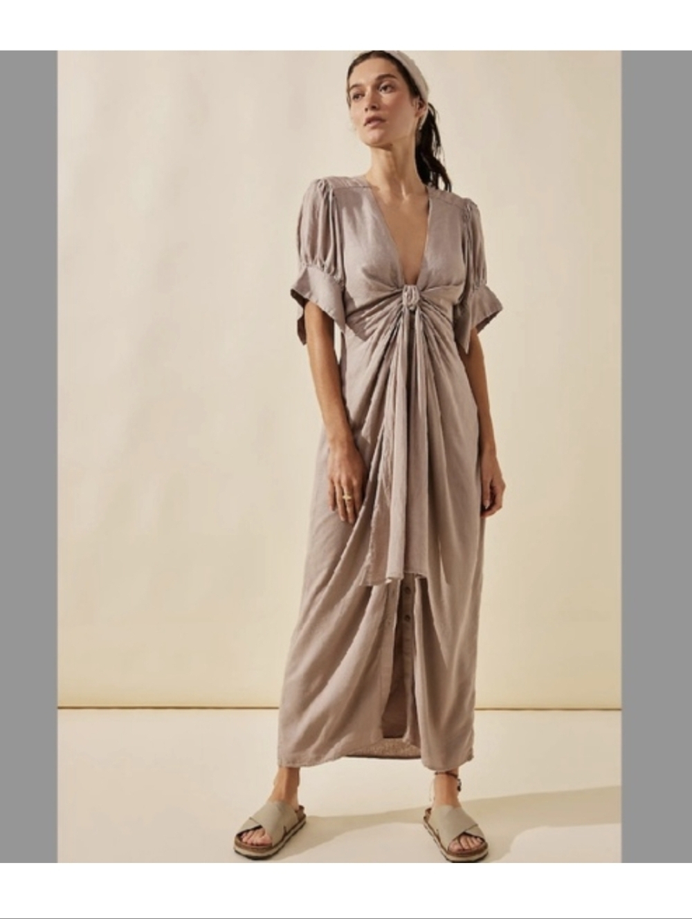 Free People vintage summer midi dress Grape Snake Color